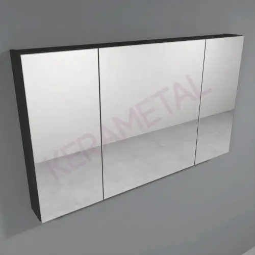 Kolpa San Naomi Set Delux 120cm Crna (Ormarić sa umivaonikom + Ogledalo/ormarić + Visoki ormarić)