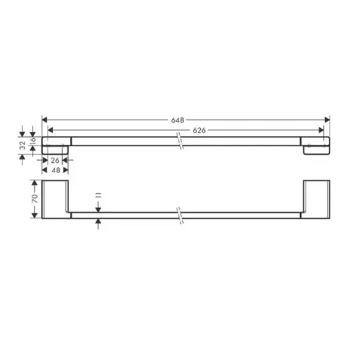 Hansgrohe Držač peškira Addstoris 64,8CM CRNI MAT 41747670