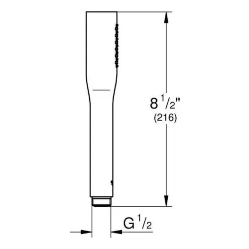 Grohe Euphoria Cosmopolitan Stick tuš ručica 1 funkcija Phantom Black 22126KF0 - tehnički crtež