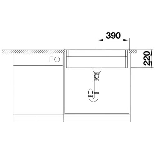 Blanco ETAGON 8 silgranit 780x510mm tartuf 525194 gratis etagon sine - tehnički crtež
