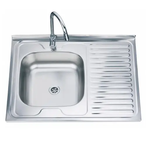 Inter Ceramic Sudopera alpaka nasadna pravougaona 60x80x16 sifon 9cm hrom+s