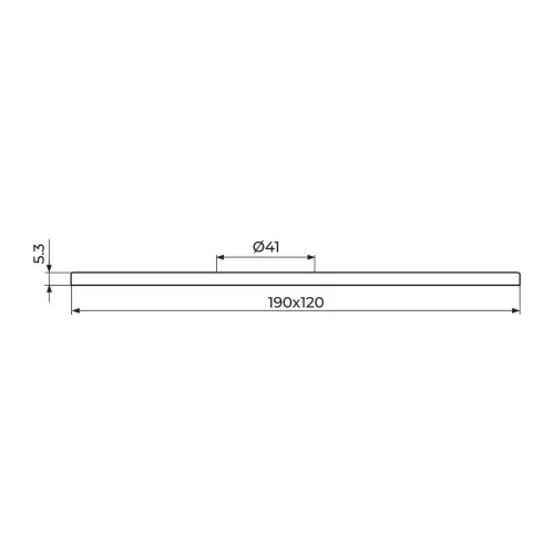 Rosan Rozeta za uzidnu bateriju bez prebacivača 120 x 190mm PRO311Q - tehnički crtež