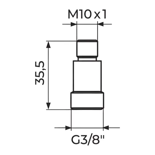 Rosan Priključak za cevi 3/8" kod JC36 PN36JC - tehnički crtež