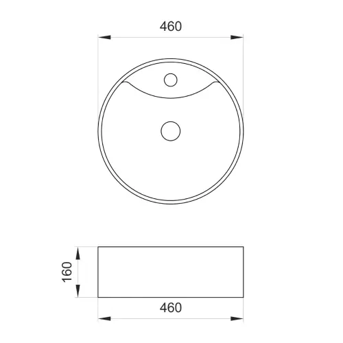 Elegant KS-fi 460/160mm nadgradni lavabo