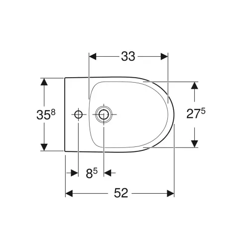 Geberit Selnova bide podni 500.288.01.7 - tehnički crtež