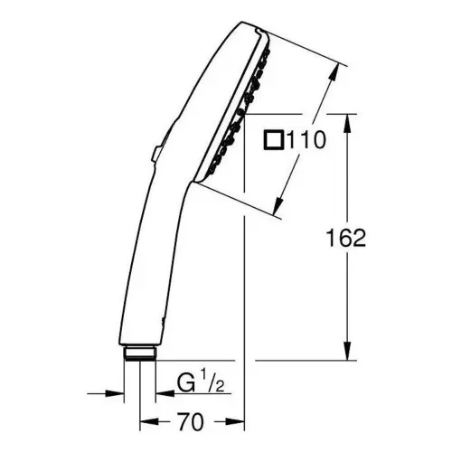 Grohe Tempesta Cube 110 tuš ručica 3 funkcije 27574003 - tehnički crtež