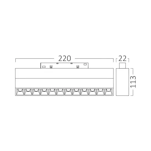 Braytron Magnetni Zidni Osvetljivač 12W Beli CCT 48VDC BD60-03280