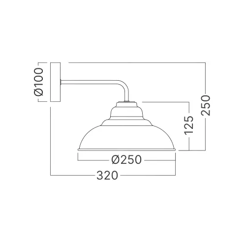 Braytron Zidna Svetiljka E27 Crni BV05-00025