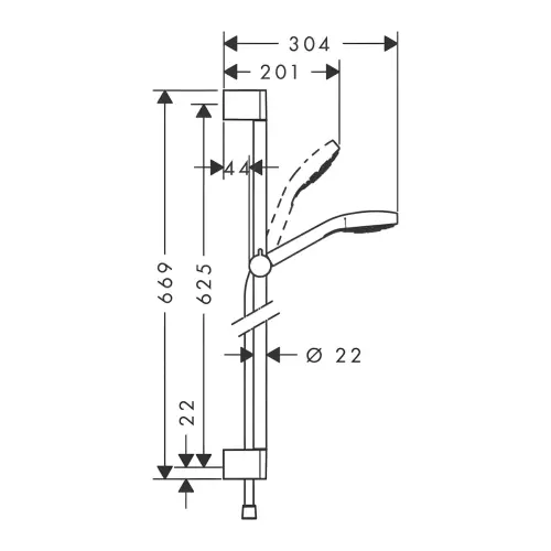 Hansgrohe SET Croma Select E VARIO 26582400 - tehnički crtež