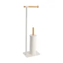Tendance Držač toalet papira i wc četke 22X16X695CM METAL/BAMBUS Bela