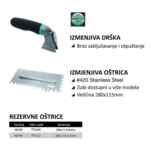 Bihui Set gleterica, 8 kom PTSJG8