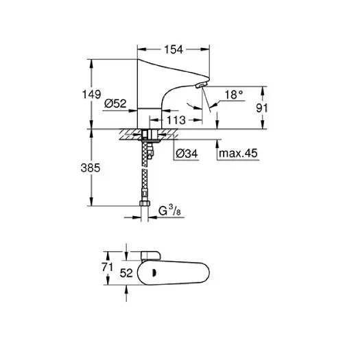 Grohe Europlus E senzorska za umivaonik NA BATERIJE 6V 36207001