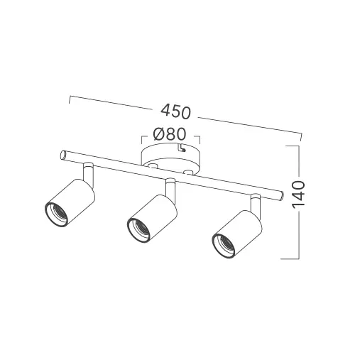 Braytron Plafonjera 3-Glava E27 Crni BV04-00032