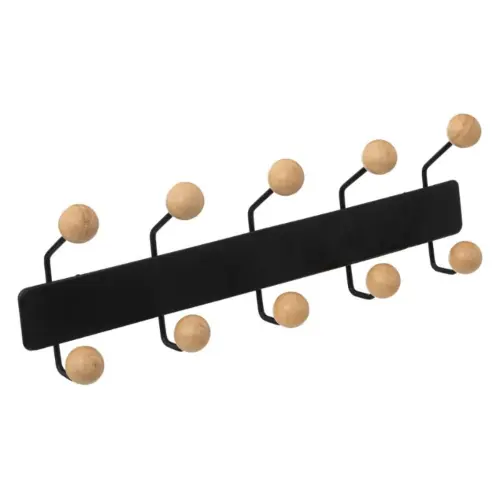 Five Čiviluk sa 10 kukica blackwood 44x7,5x14 metal drvo crna