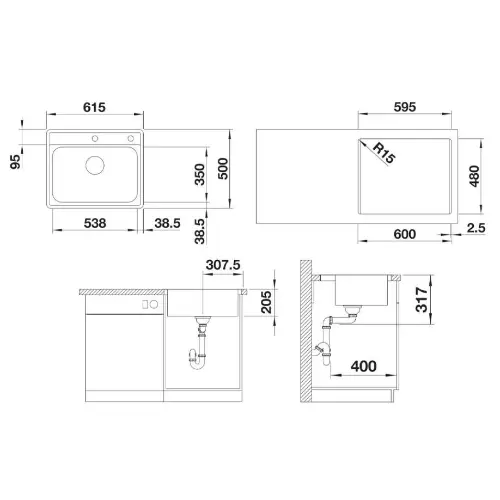 Blanco LEMIS 6-IF P.Č. sudopera 615x500mm niska ivica 525109 inox dorada četkom