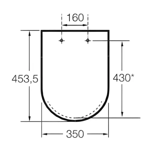 Roca GAP WC daska Slim Soft close A801472003 - tehnički crtež