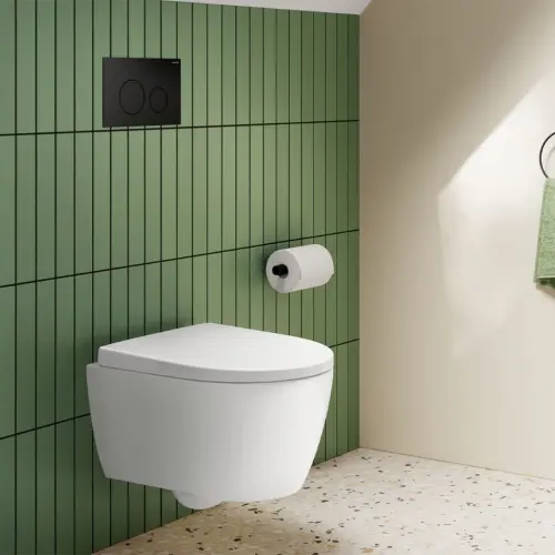 Geberit Sigma40 Round tipka za dvokoličinsku tehniku ispiranja brušeni crni hrom easy-to-clean 115.628.QD.1
