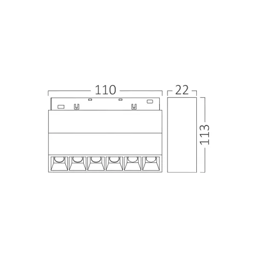 Braytron Magnetni Zidni Osvetljivač 6W Crni 4000K 48VDC BD60-03111