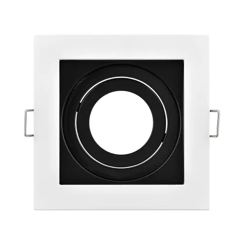 Braytron GU10 Ugradna Rozetna Kvadratna Jednostruka Bela/Crna BH03-05020