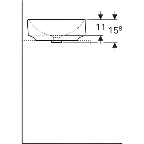 Geberit VariForm lavabo 40cm 500.768.01.2 - tehnički crtež