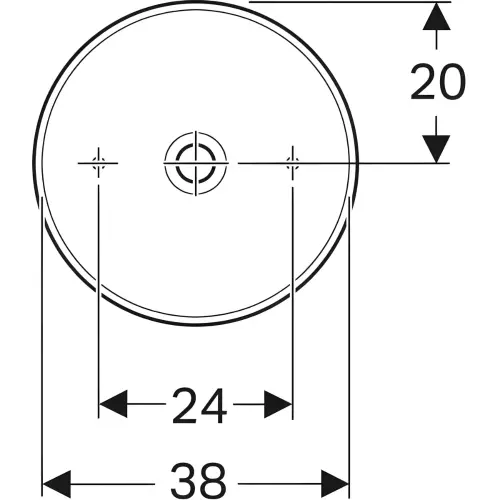 Geberit VariForm lavabo 40cm 500.768.01.2 - tehnički crtež