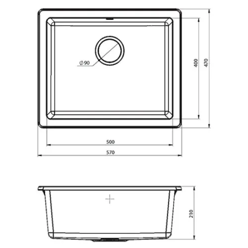 Metalac X Granit Quadro U50 570x470 Šampanjac podgradna 360399