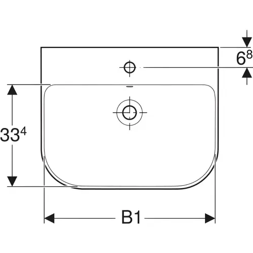 Geberit Smyle lavabo 65x48cm 500.230.01.1 - tehnički crtež