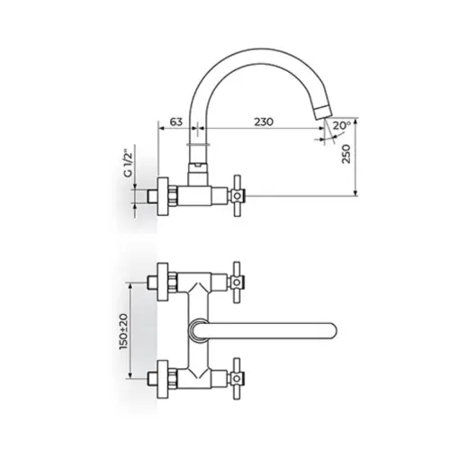 Rosan XO za lavabo Zidna XO32101