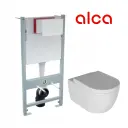Alca SET ugradni vodokotlić Bela tipka WC šolja Genova Rimless I WC daska