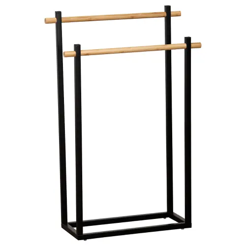 Tendance Držač peškira sa dve prečke 53X20X82CM METAL BAMBUS/CRNA