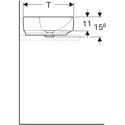 Geberit VariForm lavabo 50cm elipsasti 500.775.01.2 - tehnički crtež
