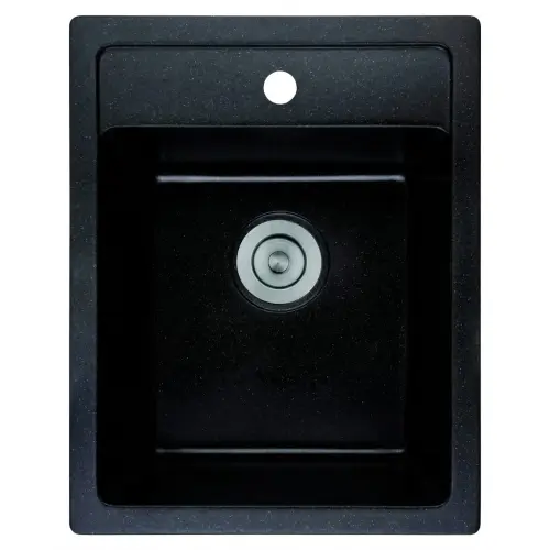 Inter Ceramic Sudopera usadna pravougaona 50x40x20 sifon centar 11cm granit crna+s1