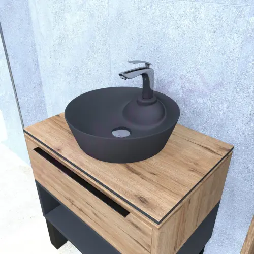 Elegant fi430/130mm CRNI MAT nadgradni lavabo