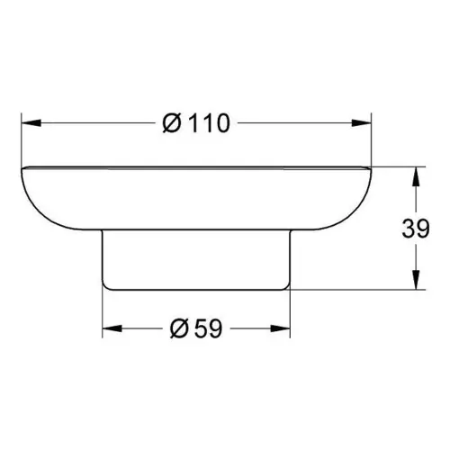 Grohe Essentials staklena posuda za sapun 40368001 - tehnički crtež