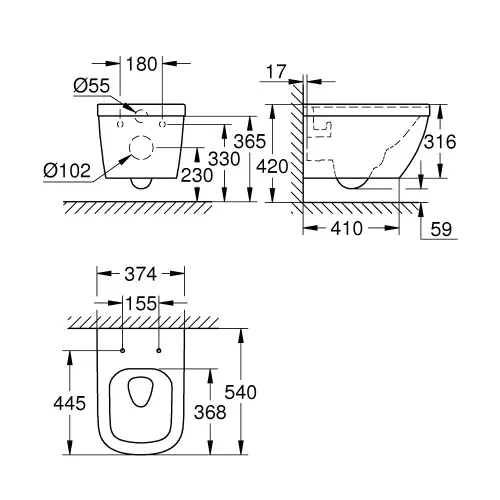 Grohe Euro Ceramic WC šolja konzolna Rimless 39328000