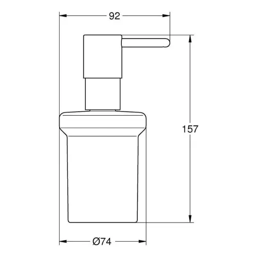 Grohe Essentials Dozator za tečni sapun 40394001 - tehnički crtež