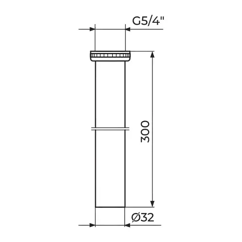 Rosan Brontee Produžetak za sifon 300 mm WHITE S480W - tehnički crtež
