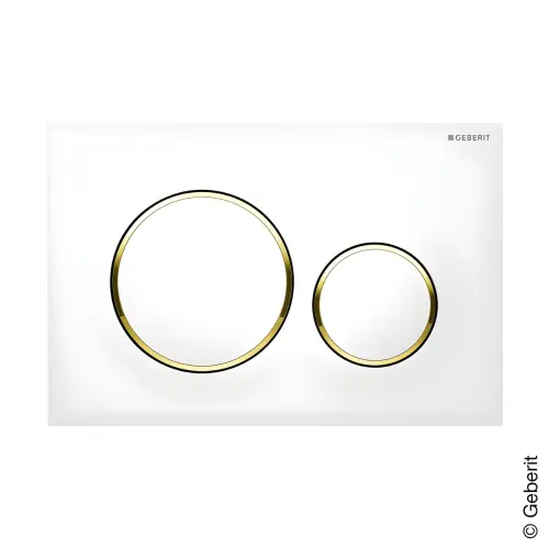 Geberit tipka Sigma 20 Bela/pozlaćena/bela 115.882.KK.1