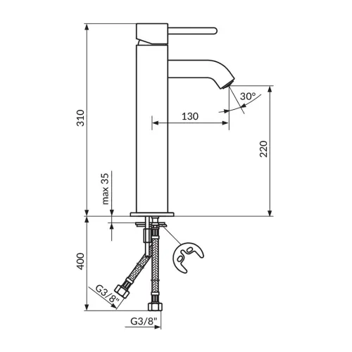 Rosan Dark za lavabo Visoka JD30109