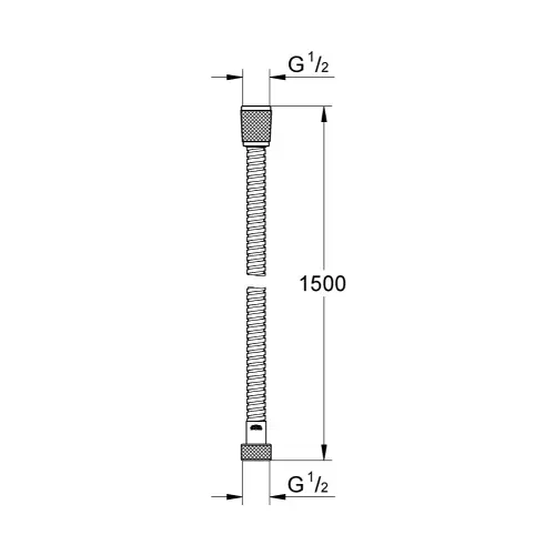 Grohe Relexaflex tuš crevo 1500mm 28105001 - tehnički crtež
