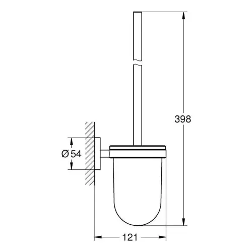 Grohe Essentials WC četka set 40374001 - tehnički crtež