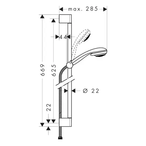 Hansgrohe Klizna šipka SET 27763000