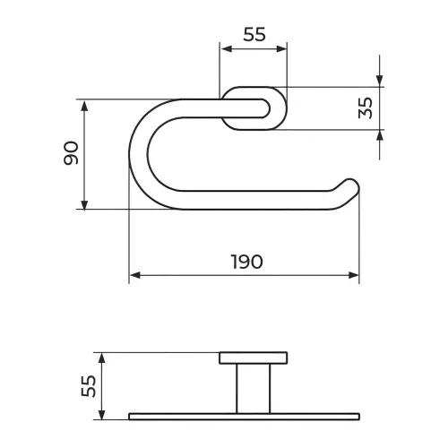 Rosan Mistique Držač WC papira JM909 - tehnički crtež