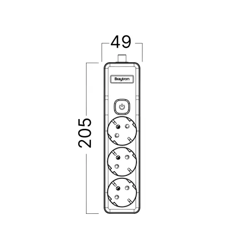 Braytron Produžna Priključnica 3-Way Swc EU bez Kabla BY72-00230