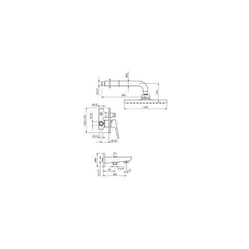Rosan Stolz uzidna 131705 sa izlivom, zidnim t 250x250mm i ruč t