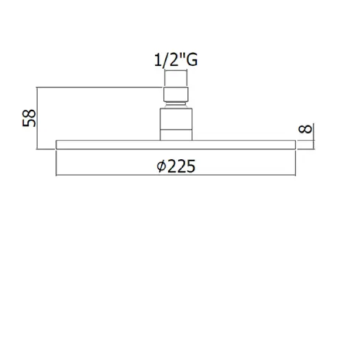 Paffoni ZSOF074CR Tuš glava Okrugla f225 mm
