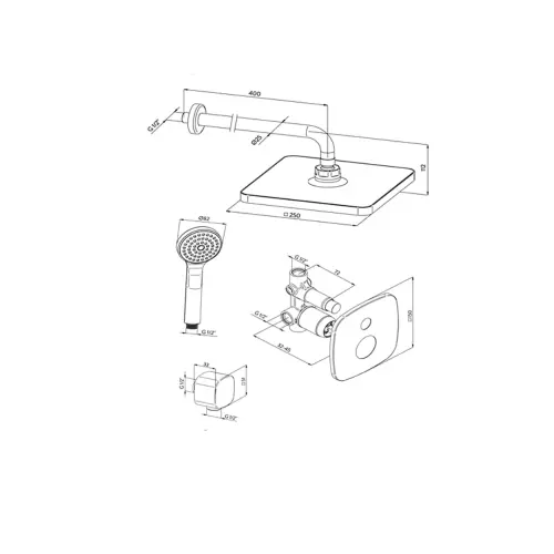Rosan Stolz uzidna 131605 sa zidnim t 250x250mm i ruč t