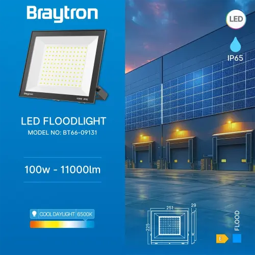 Braytron LED Reflektor 100W Crni 6500K IP65 BT66-09131