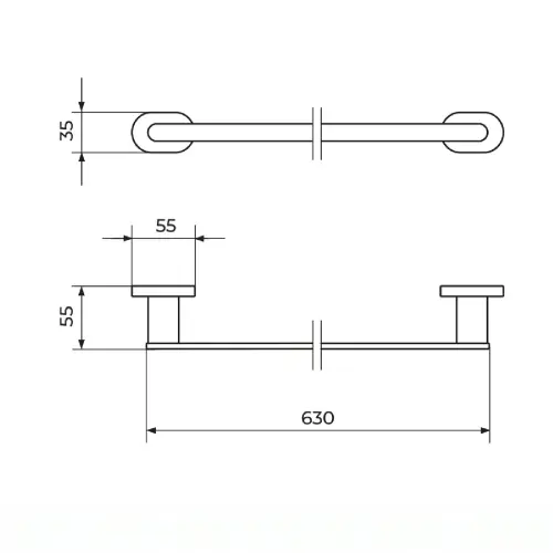 Rosan Mistique Držač peškira 60 cm JM901 - tehnički crtež