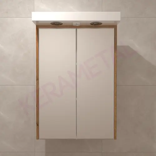KVADRO KN-65 WOOD GORNJI ormarić sa ogledalom